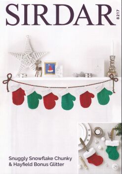 8217 MITTEN CHRISTMAS DECORATION KNITTING PATTERN BY SIRDAR