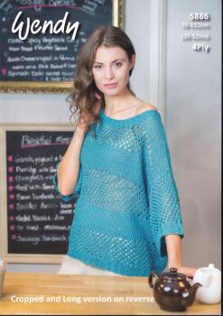 5886 MESH TOPS KNITTING PATTERN BY WENDY