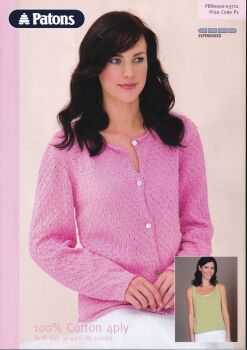 3712 LADIES CARDIGAN AND VEST KNITTING PATTERN BY PATONS