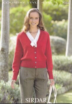 7044 CARDIGAN KNITTING PATTERN BY SIRDAR
