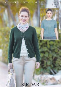 7114 WOMEN'S TWIN SET KNITTING PATTERN BY SIRDAR