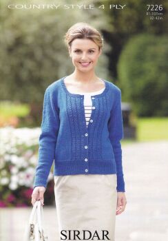 7226 CARDIGAN KNITTING PATTERN BY SIRDAR