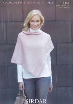 7344 PONCHO KNITTTING PATTERN BY SIRDAR