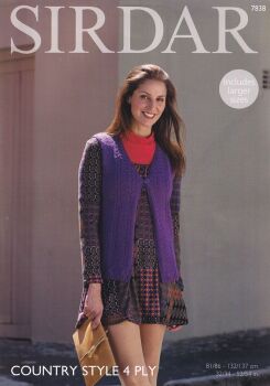 7838 WASITCOAT KNITTING PATTERN BY SIRDAR
