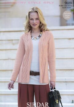 9609 EDGE TO EDGE SWING COAT KNITTING PATTERN BY SIRDAR