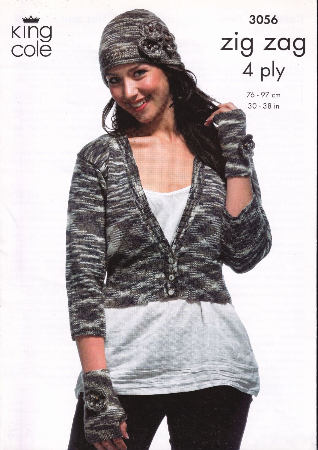 3056 CARDIGAN, TOP, SOCKS, HAT AND GLOVES KNITTING PATTERN BY KING COLE