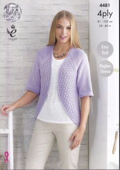 4481 CARDIGAN AND BOLERO KNITTING PATTERN BY KING COLE