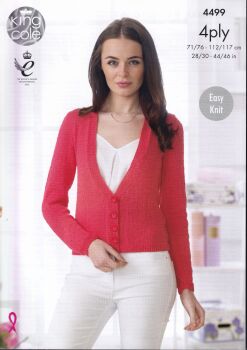 4499 CARDIGAN AND WAISTCOAT KNITTING PATTERN BY KING COLE