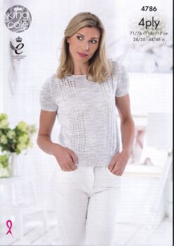 4786 TOPS KNITTING PATTERN BY KING COLE
