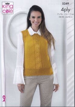 5349 TOP AND SWEATER KNITTING PATTERN BY KING COLE