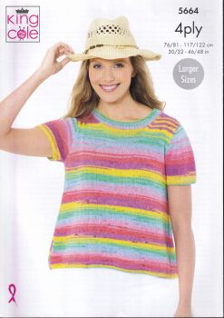 5664 TOPS KNITTING PATTERN BY KING COLE