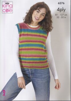 6276 SWEATER AND SLIPOVER KNITTING PATTERN BY KING COLE