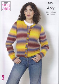 6277 CARDIGAN AND WAISTCOAT KNITTING PATTERN BY KING COLE