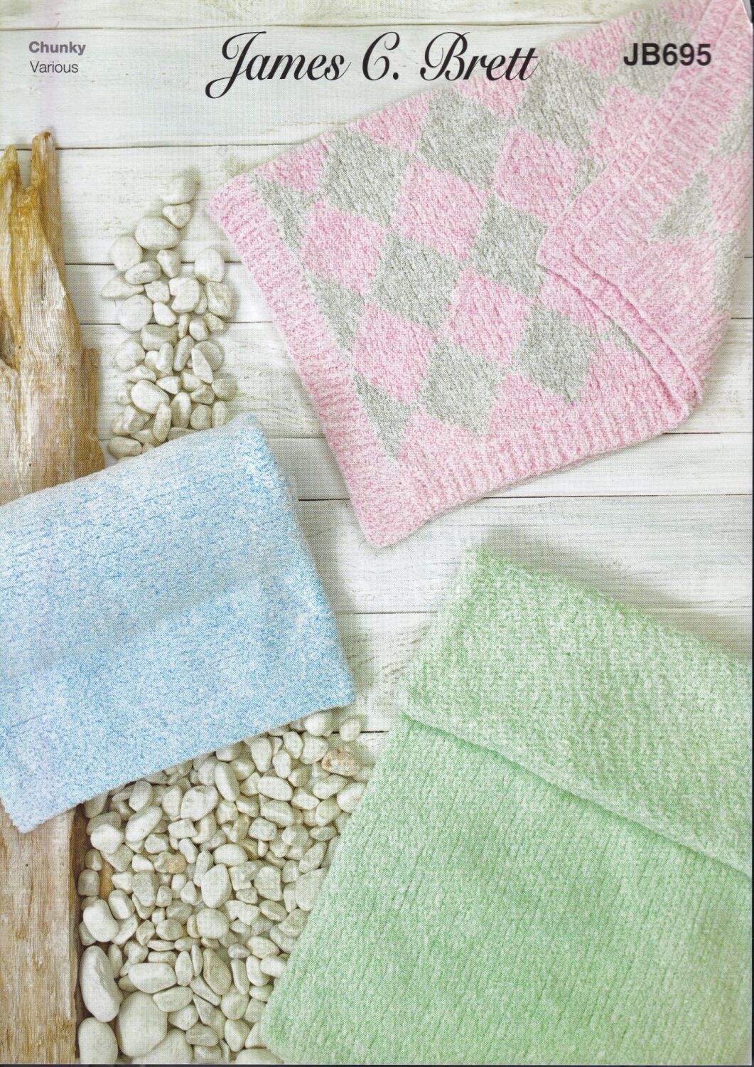 JB695 BLANKETS KNITTING PATTERN BY JAMES.C.BRETT