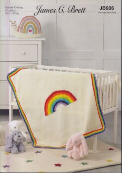 JB906 RAINBOW BLANKET KNITTING PATTERN BY JAMES.C.BRETT