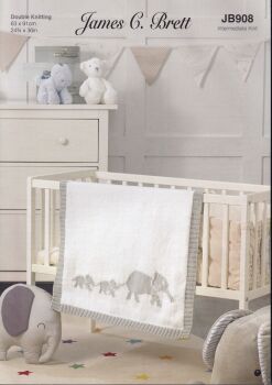 JB908 ELEPHANT BLANKET KNITTING PATTERN BY JAMES.C.BRETT