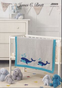 JB909 WHALE BLANKET KNITTING PATTERN BY JAMES.C.BRETT