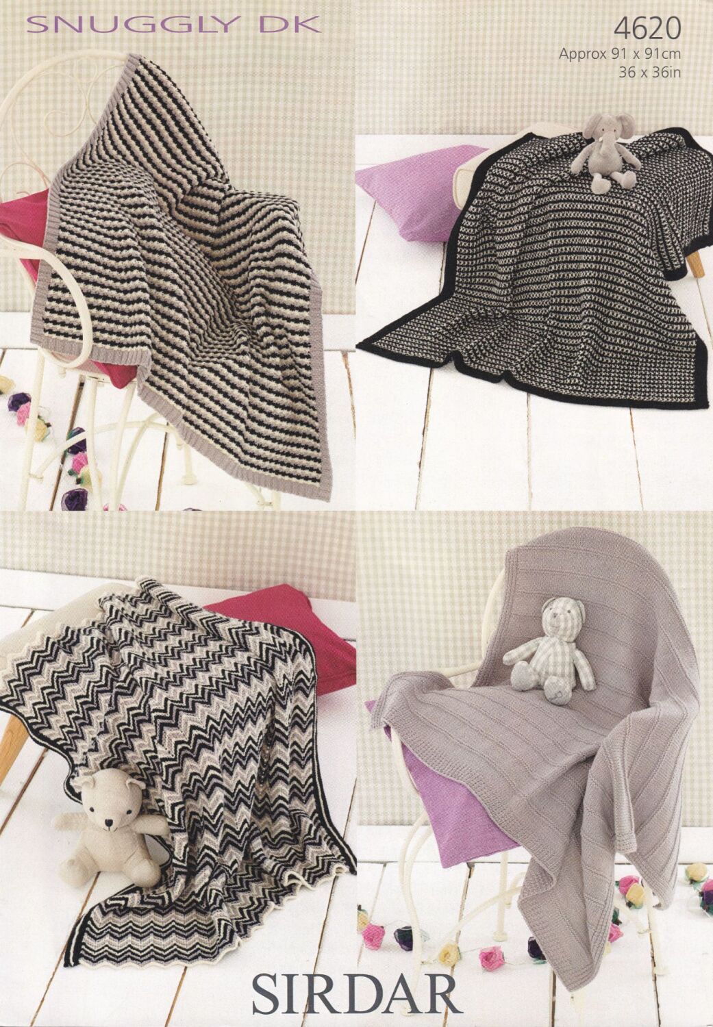 4620 BLANKETS KNITTING PATTERN BY SIRDAR