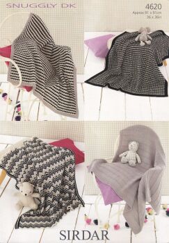 4620 BLANKETS KNITTING PATTERN BY SIRDAR