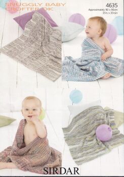 4635 BLANKETS KNITTING PATTERN BY SIRDAR