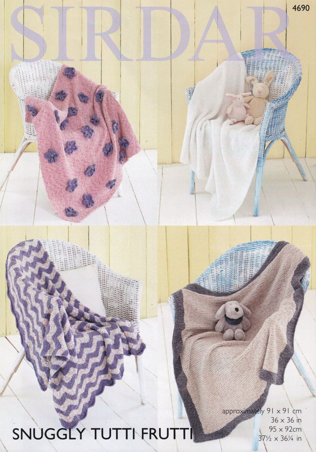 4690 BLANKETS KNITTING PATTERN BY SIRDAR