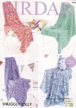 4724 BLANKETS KNITTING PATTERN BY SIRDAR