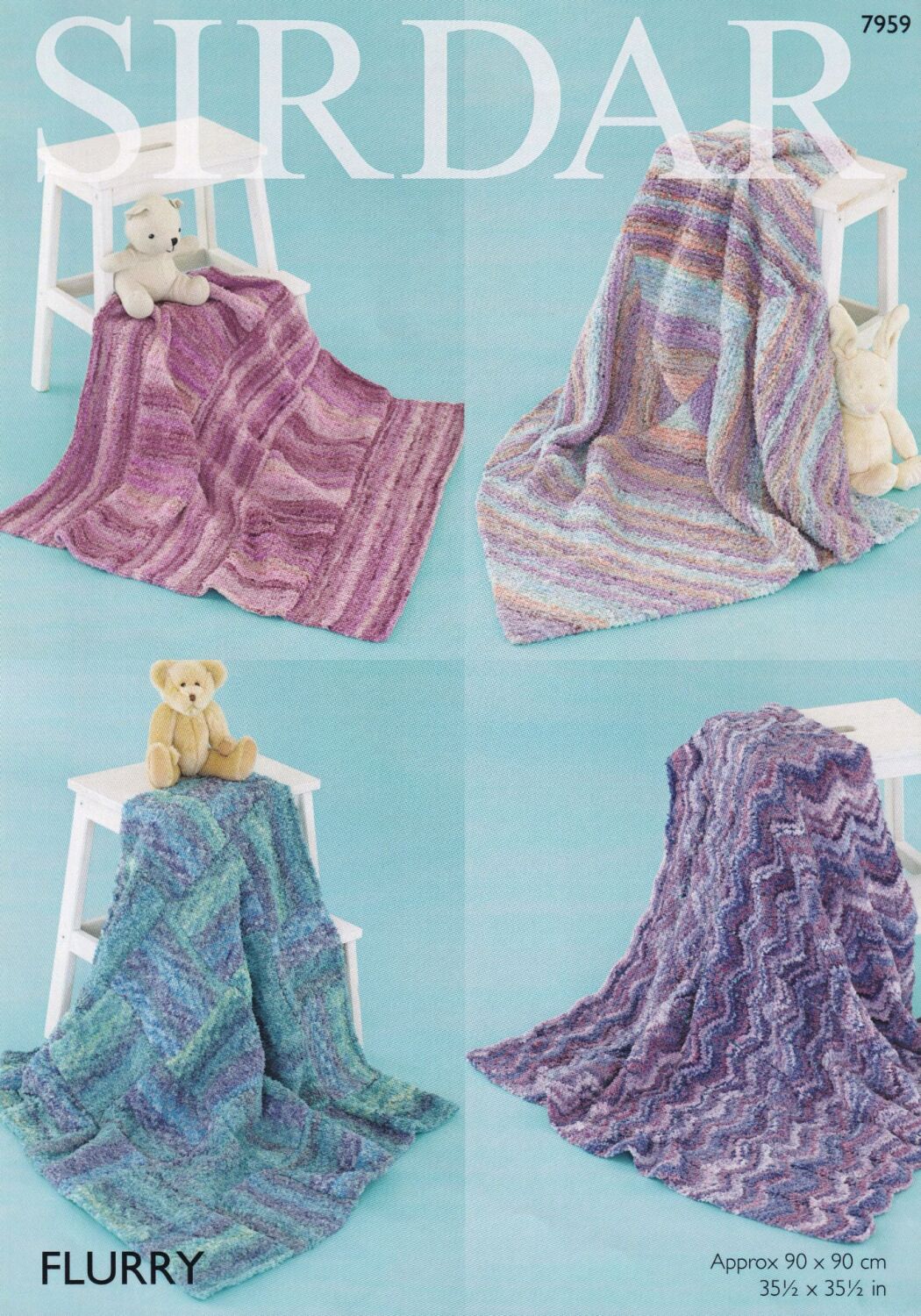 7959 BLANKETS KNITTING PATTERN BY SIRDAR