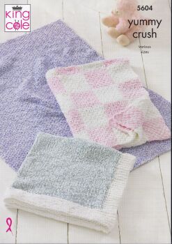 5604 BLANKETS KNITTING PATTERNS BY KING COLE