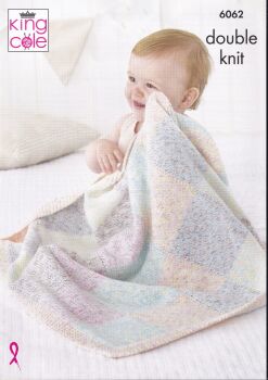 6062 BLANKETS KNITTING PATTERN BY KING COLE
