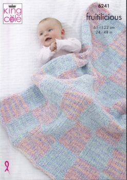6241 BLANKETS AND TEDDY KNITTING PATTERN BY KING COLE