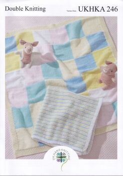UKHKA246 BLANKETS KNITTING PATTERN BY UK HAND KNITTING