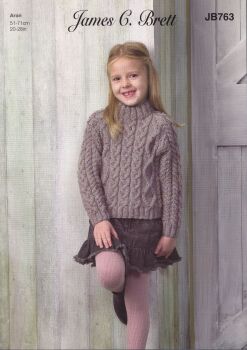 JB763 CHILDRENS SWEATER KNITTING PATTERN BY JAMES.C.BRETT