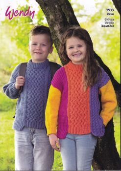 7039 CHILDS SWEATERS KNITTING PATTERN BY WENDY