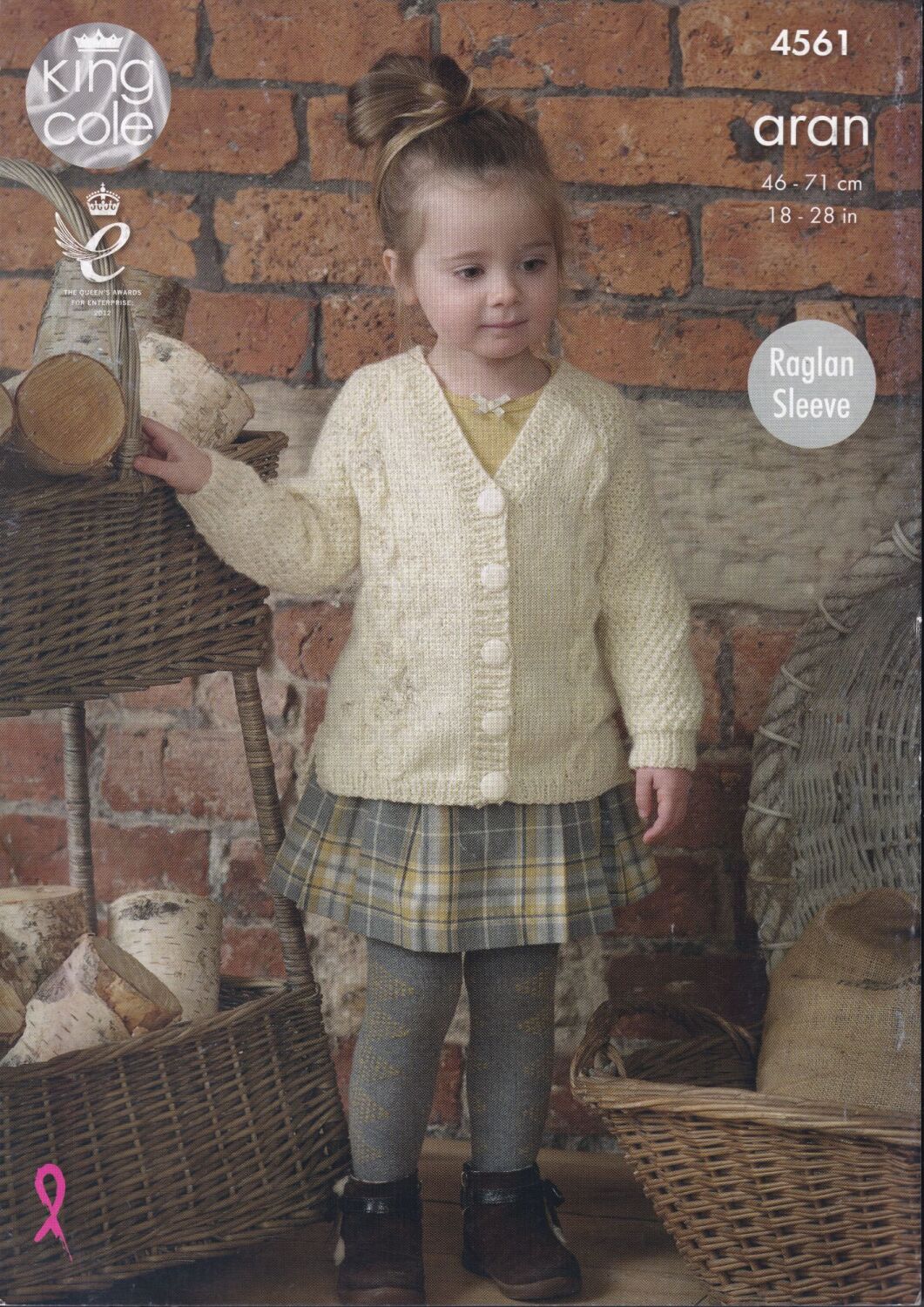 4561 CHILDS RAGLAN TUNIC AND CARDIGAN KNITTING PATTERN BY KING COLE