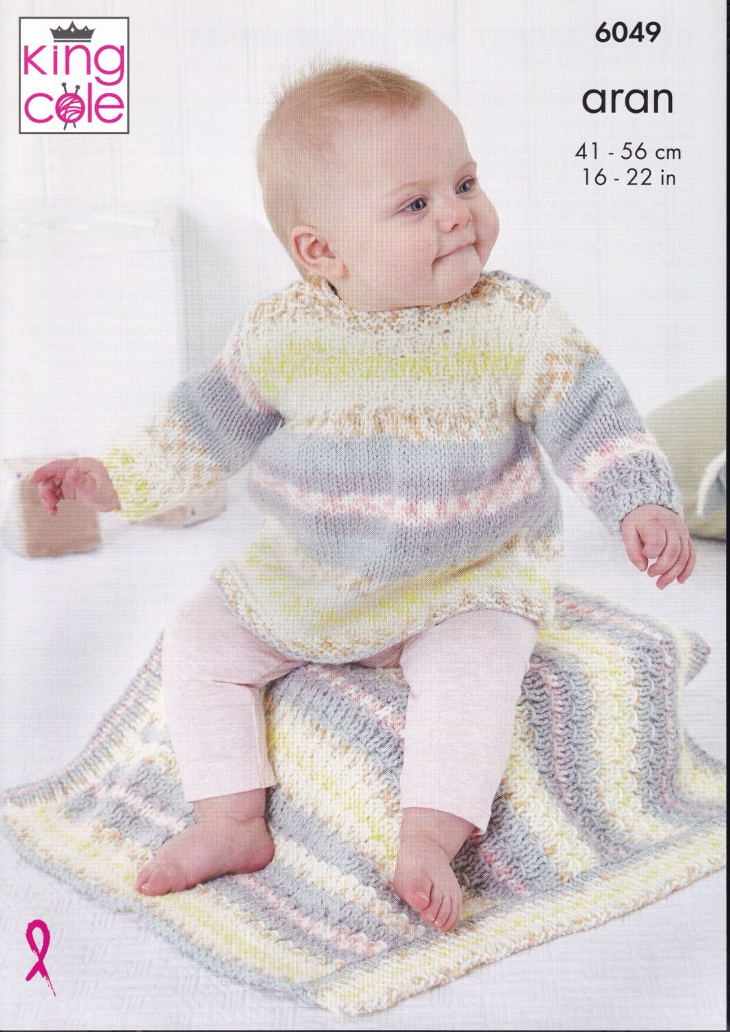 6049 BABY DRESS, JACKET, HAT AND BLANKET KNITTING PATTERN BY KING COLE