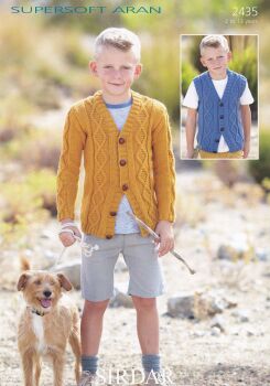 2435 CHILDS CARDIGAN AND WAISTCOAT KNITTING PATTERN BY SIRDAR
