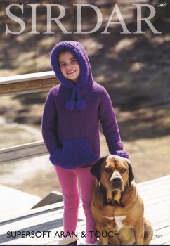 2469 CHILDS HOODED SWEATER KNITTING PATTERN BY SIRDAR