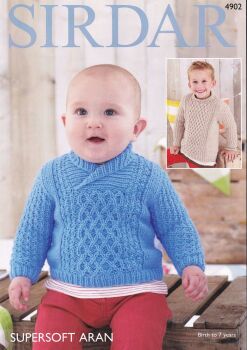 4902 CHILDRENS SWEATERS KNITTING PATTERN BY SIRDAR