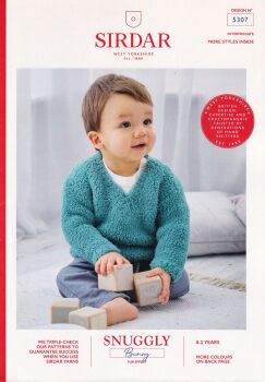 5307 CHILDS V-NECK AND ROUND NECK SWEATER KNITTING PATTERN BY SIRDAR
