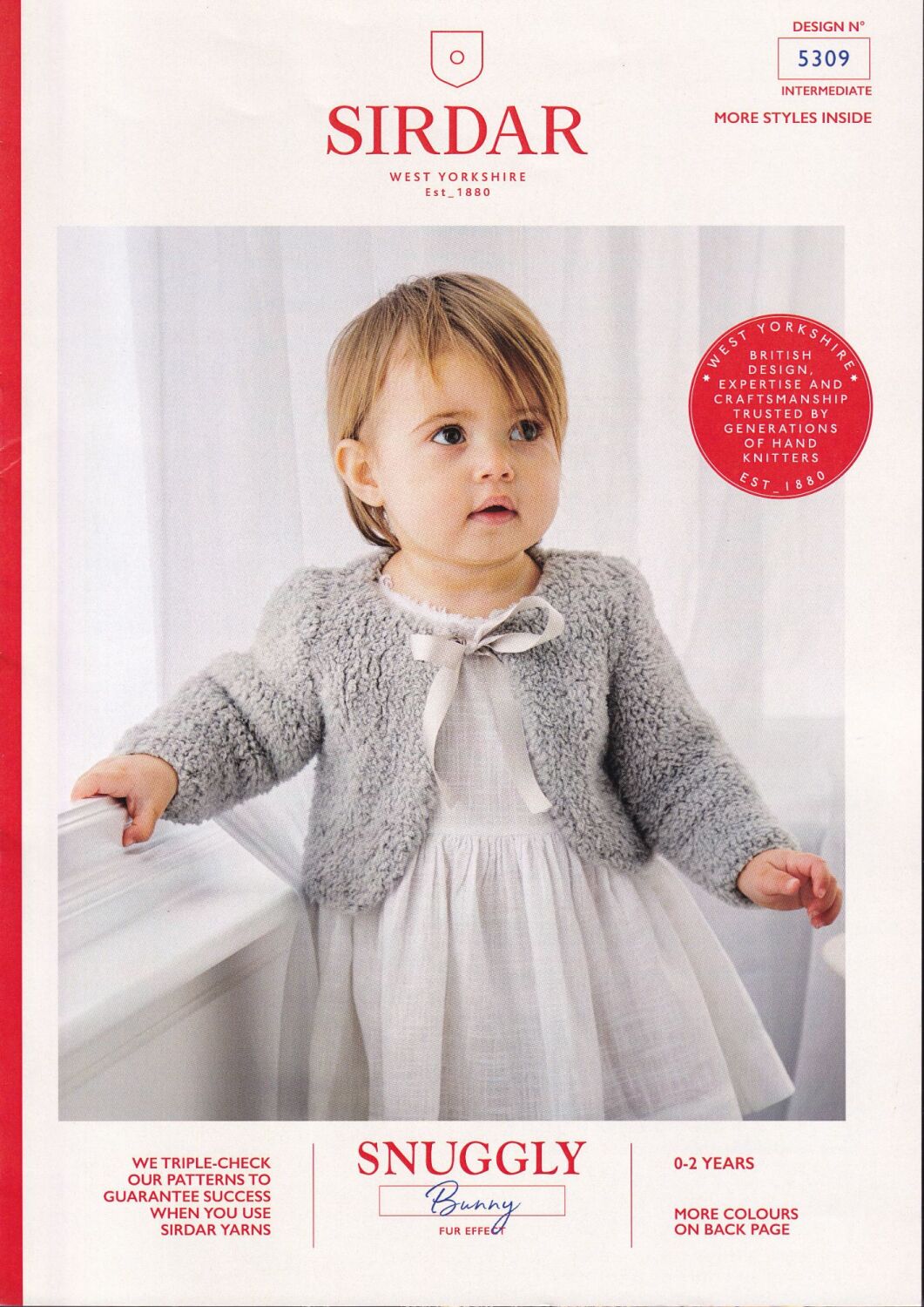 5309 CHILDS ROUND NECK AND V-NECK BOLERO KNITTING PATTERN BY SIRDAR