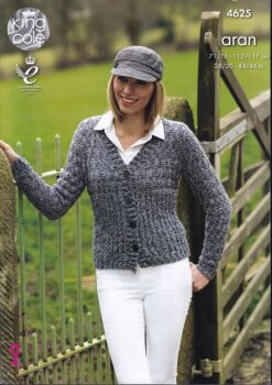 4625 CARDIGAN AND SWEATER KNITTING PATTERN BY KING COLE