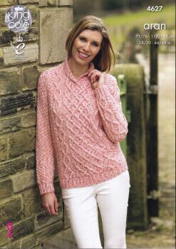 4627 SWEATER AND SLIPOVER KNITTING PATTERN BY KING COLE