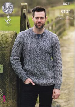 4628 SWEATER AND SLIPOVER KNITTING PATTERN BY KING COLE