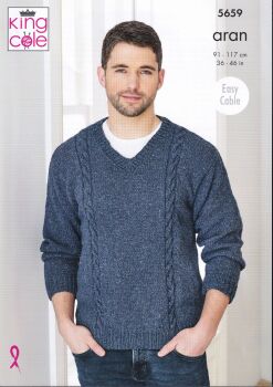 5659 SWEATER AND SLEEVELESS SWEATER KNITTING PATTERN BY KING COLE