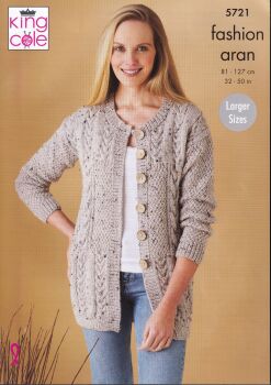5721 WAISTCOAT AND JACKET KNITTING PATTERN BY KING COLE