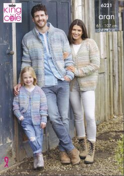 6221 CARDIGANS KNITTING PATTERN BY KING COLE