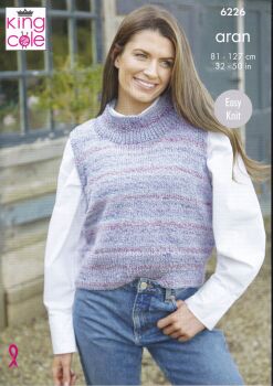 6226 VESTS KNITTING PATTERN BY KING COLE