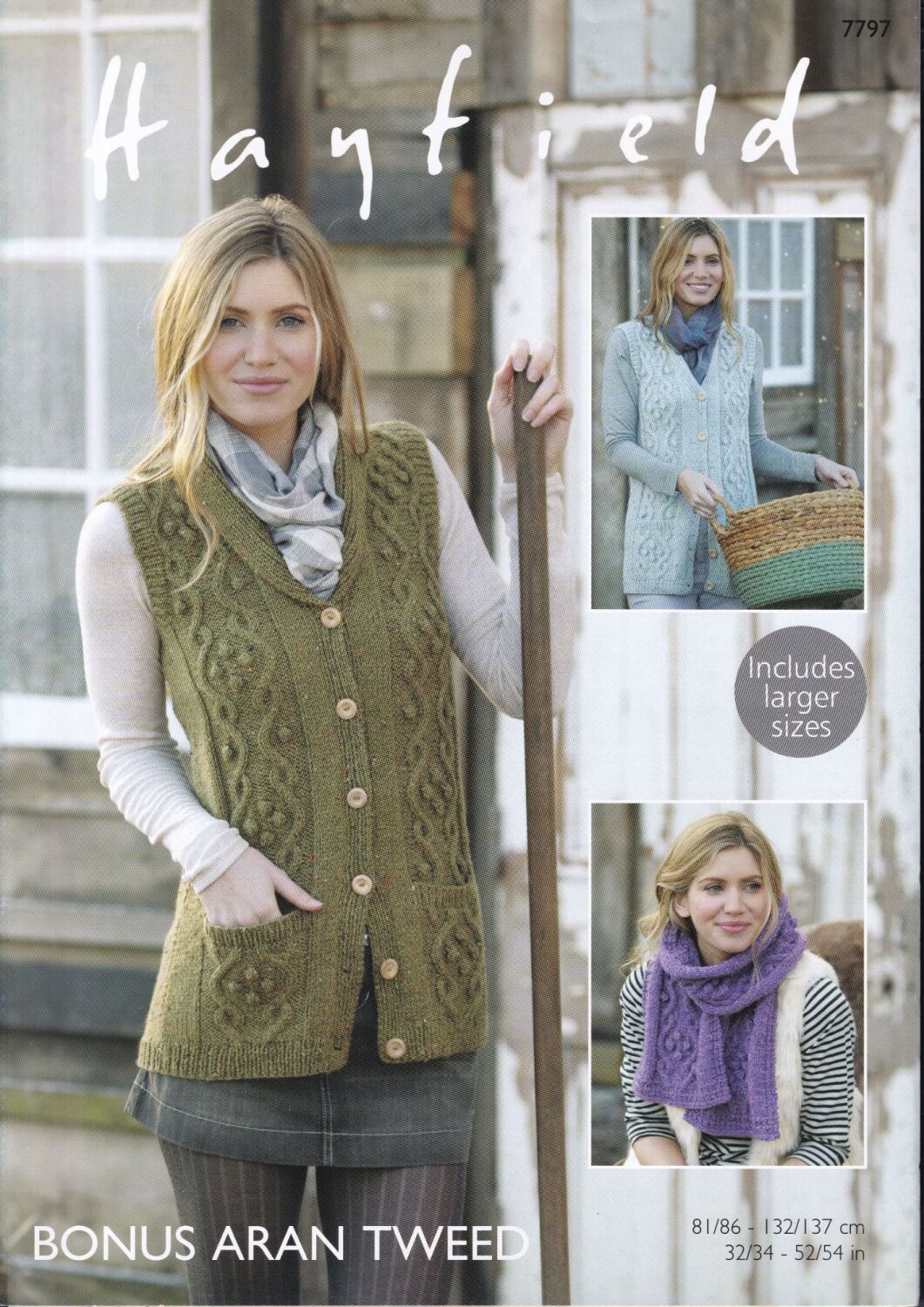 7797 WAISTCOATS AND SCARF KNITTING PATTERN BY HAYFIED