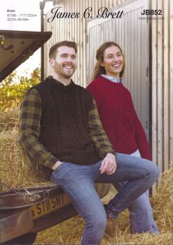 JB852 SWEATER AND SLIPOVER KNITTING PATTERN BY JAMES.C.BRETT