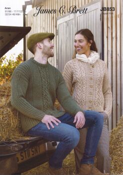 JB853 CARDIGAN AND SWEATER KNITTING PATTERN BY JAMES.C.BRETT